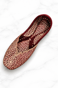 Maroon Zari Embroidered Women’s Jutti | HeerWalk